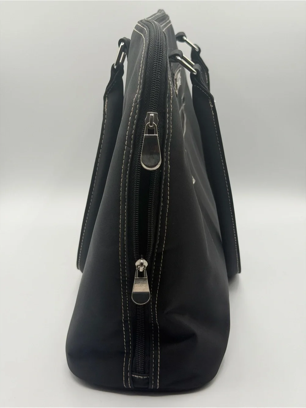 Franklin Covey Black Nylon Laptop Briefcase Business Tote Computer Bag